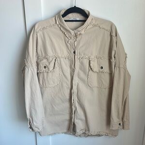 Rock & Roll Tan Frayed Jacket